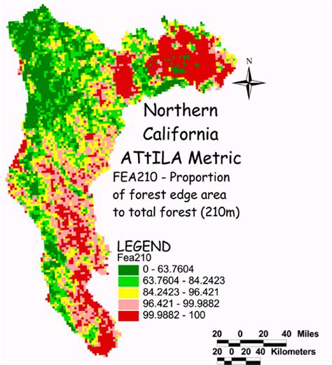 EPA Northern California Forest Edge/Total Forest Map Large Image