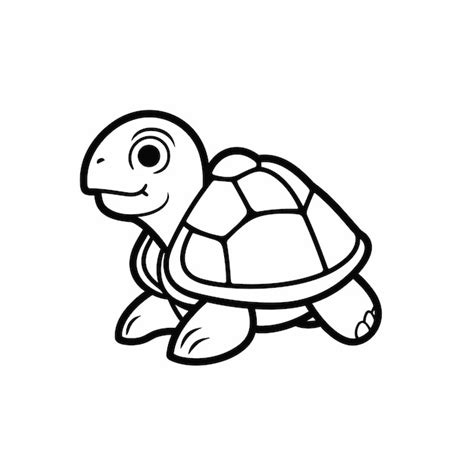 Premium Vector | Cute turtle in black and white coloring Colouring book ...