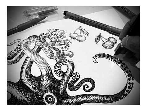 Kraken Rum Black Cherry Illustrated By Steven Noble On Behance