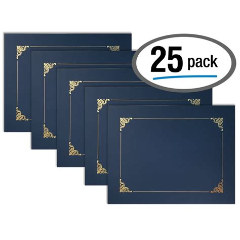 25 Pack Navy Blue Certificate Holders Diploma Holders Document Covers