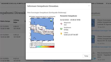 Update Gempa Bumi Sumedang Jabar Hari Ini Minggu 31 Desember 2023