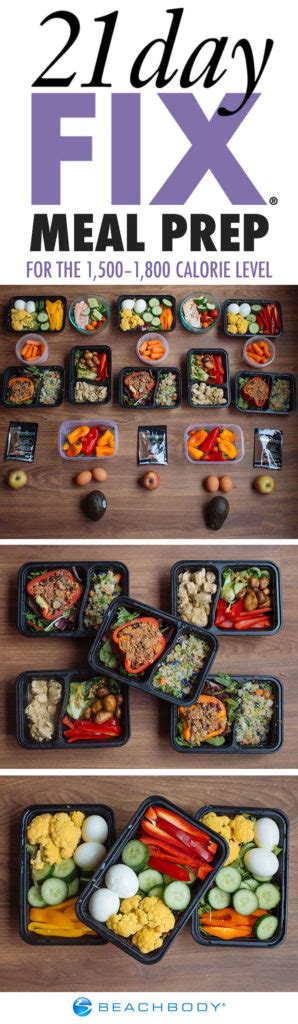 21 Day Fix Meal Prep 15001800 Calorie Level 21 Day Fix Meals Meals Workout Food