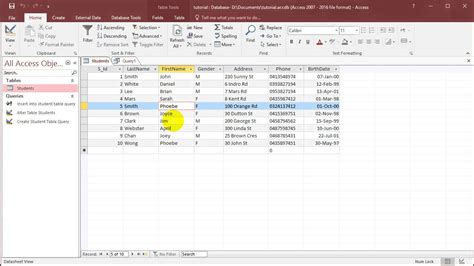 Sql With Microsoft Access 2016 Lesson 4 Select Query Youtube