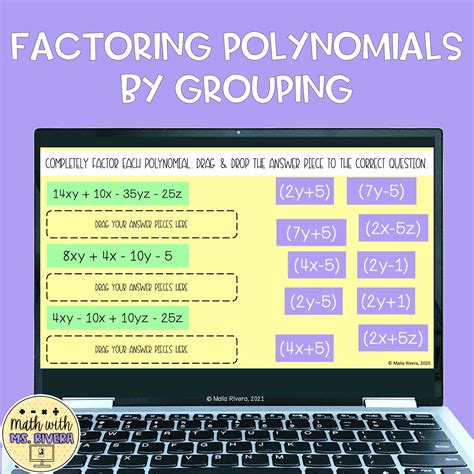 Factoring Polynomials By Grouping Drag Drop Digital Activity Made