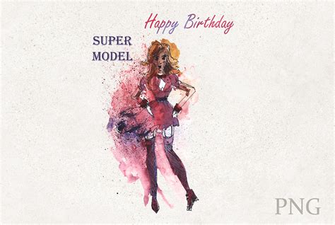 Model Girl Happy Birthday Graphic By Sereginadoch · Creative Fabrica