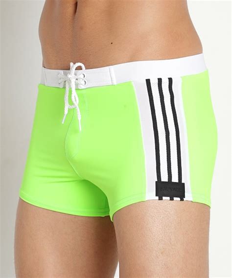 Sauvage Riviera Square Cut Swim Trunk Fluo Lime 144lim Free Shipping