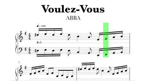 Abba Voulez Vous Sheet Music Youtube