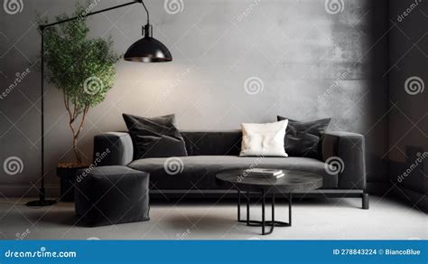 Living Room Decor, Home Interior Design . Minimalist Industrial Style ...