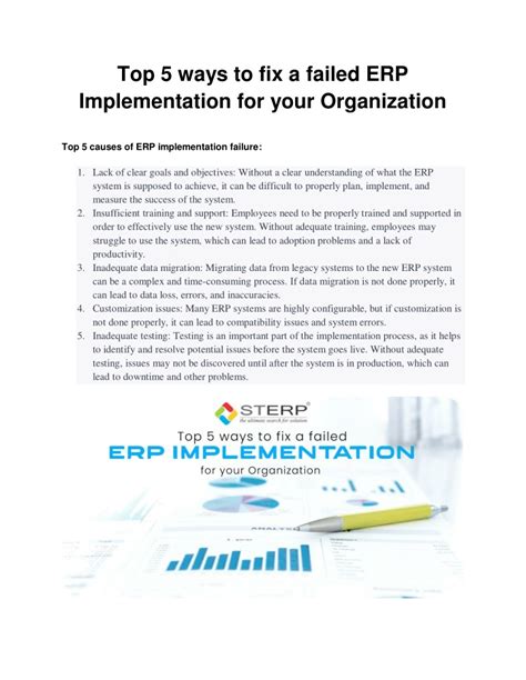 Ppt Top Ways To Fix A Failed Erp Implementation For Your