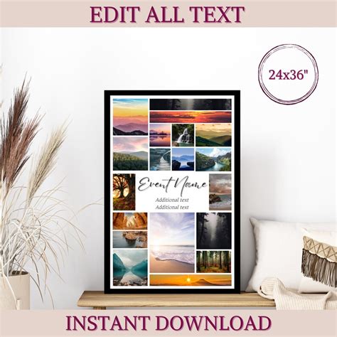 24x36 Photo Collage Template Poster Size Photo Collage Storyboard