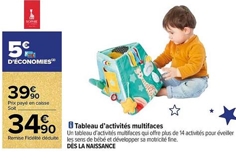 Promo Tableau D activités Multifaces chez Carrefour iCatalogue fr