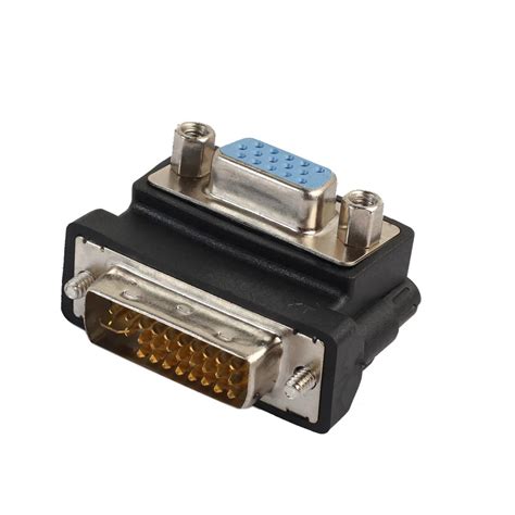 Nickel Plated Dvi I Male To Vga Pin Female Degree Right