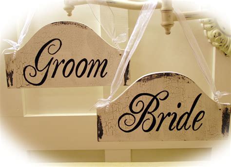 Bride And Groom Chair Sign Sided By Merrymesigns On Etsy Usd