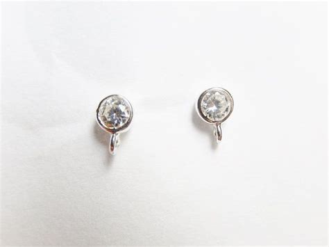 1 Pair 2 Pcs Sterling Silver Stud Earring Findings With One Etsy