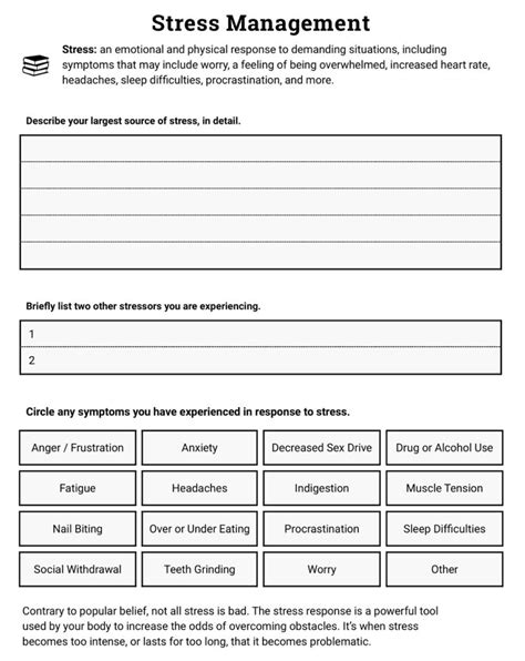 24 Free Printable Stress Management Worksheets Activities Templates