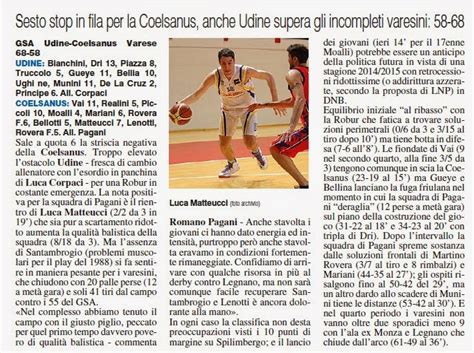 Robur Et Fides Basket Varese Rassegna Stampa Dal Quotidiano La