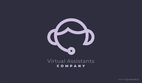 Virtual Assistant Company Logo Design Vector Download