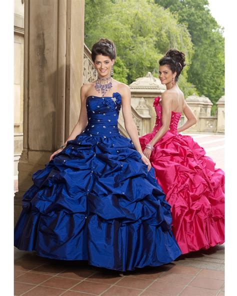 Royal Blue Ball Gown Strapless Floor Length Taffeta Quinceanera Dress