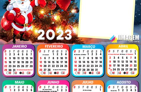 Calendário 2023 Magia da Noite de Natal Moldura PNG para Colocar Foto