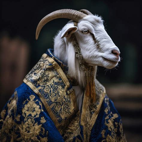 Goat Dressed in Imperial Clothes, Generative AI Stock Illustration ...