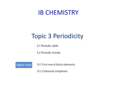 Periodicity Periodic Table Chapter Notes Complete Lesson Ib A Level Chem Teaching Resources