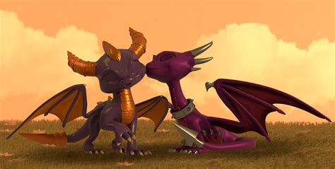 Cynder Kisses Spyro On The Cheek By Fynamic On Deviantart