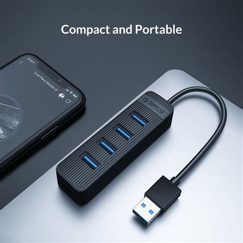 Usb Hub With Usb A Ports Additional Usb C Power Supply Black