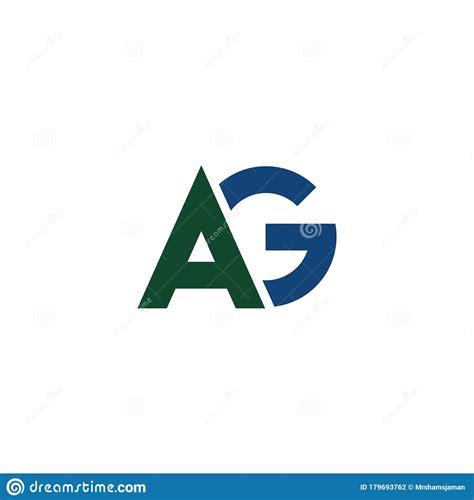 Initial Letter Ag Logo Or Ga Logo Vector Design Template Stock Vector