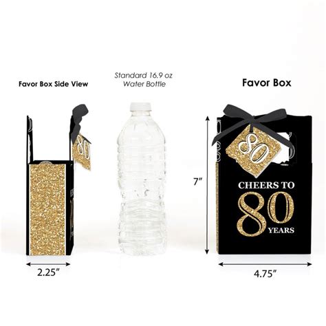 Adult 80th Birthday Gold Birthday Party Favor Boxes Set Etsy