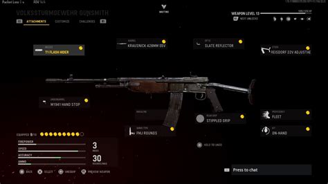 Call Of Duty League Loadout For The Volkssturmgewehr In Vanguard Dot