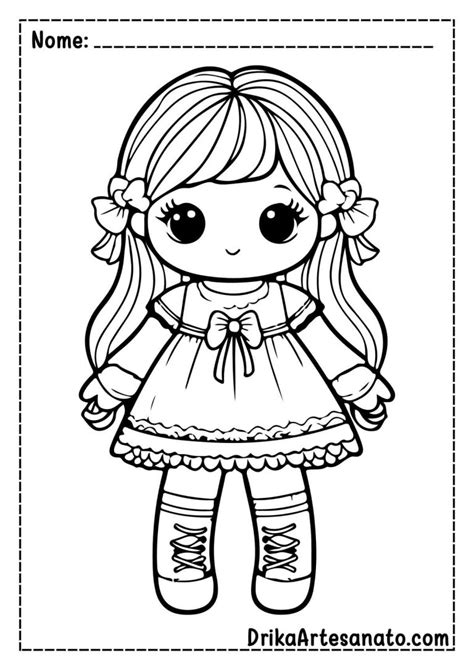 Desenho De Boneca Fácil - 50 Desenhos de Boneca para Colorir Grátis em PDF