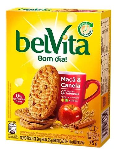 Biscoito Integral Belvita Ma E Canela G Kit C Caixas