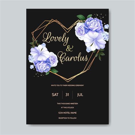 Premium Vector Beautiful Floral Wedding Invitation With Blooming