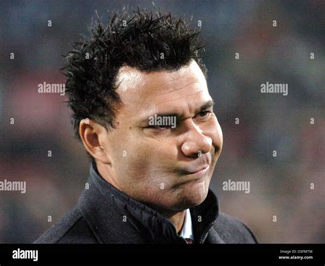 (dpa) - Rotterdam head coach Ruud Gullit makes a face during the UEFA Cup match between Dutch ...