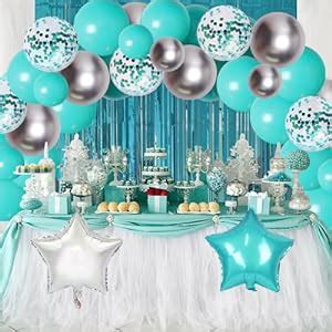 Fangleland Teal Blue Birthday Decorations Set With Happy Birthday