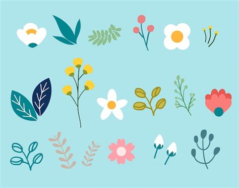 Premium Vector Spring Flower Pack Set