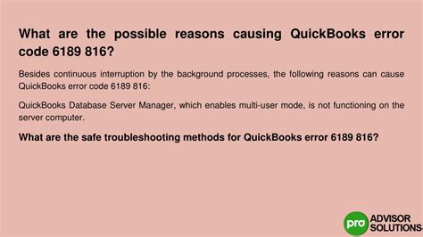 PPT How To Get Rid Of QuickBooks Error 6189 816 PowerPoint