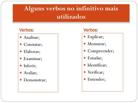 Verbos No Infinitivo Para Objetivos REVOEDUCA