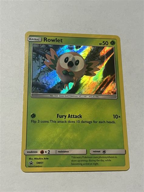 Pokémon TCG Rowlet Pokemon Promos SM01 Holo Promo eBay