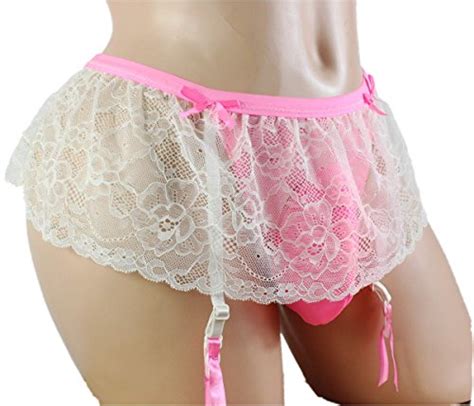 Sissy Pouch Panties Mens Lace Skirted Garter Thong Briefs Size 36 44 Sexy For Men Buy