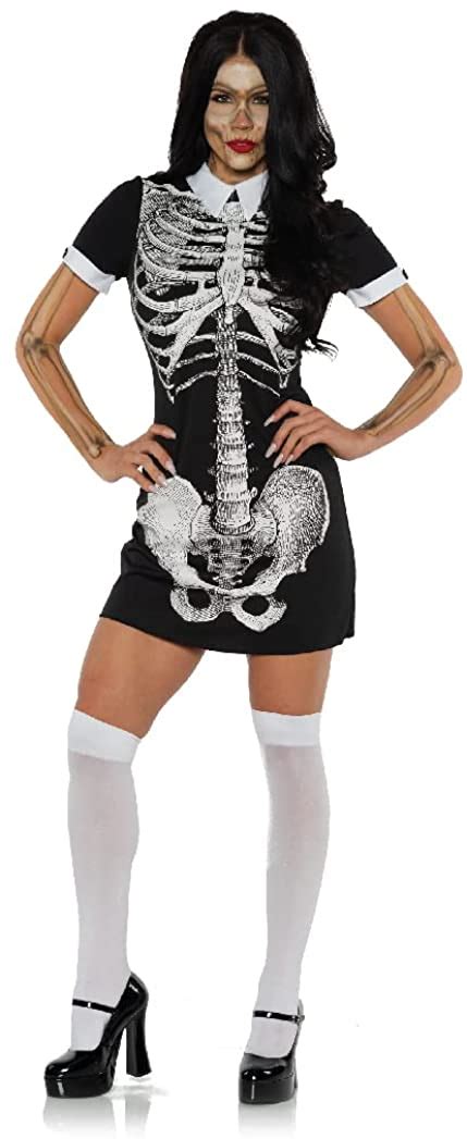 Underwraps Sexy Skeleton Dress Boneyard Adult Women Costume Halloween