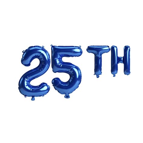 Premium Photo 3d Illustration Of 25th Blue Balloons Isolated On White