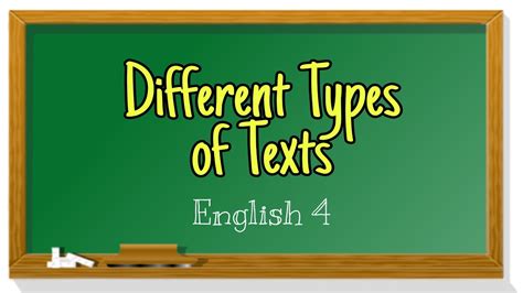 Different Types Of Texts Melc English 4 Youtube