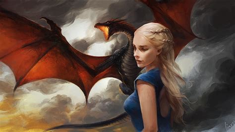 Dragon, Game of Thrones, Daenerys Targaryen, artwork HD wallpaper ...