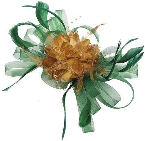 Chapeau En Forme De Fleur Rubans En Maille Plumes Sur Un Bandeau Et