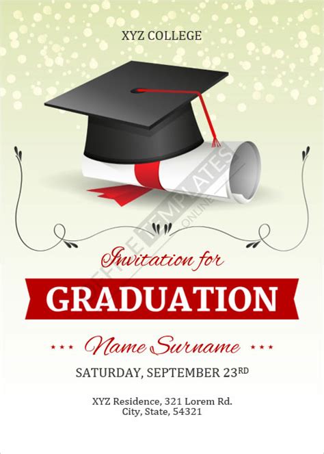 Free Graduation Party Invitation Templates For Ms Word