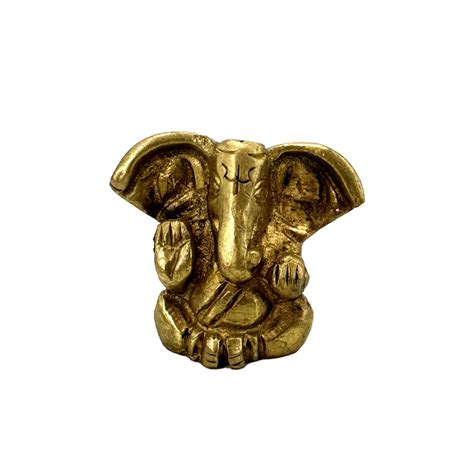 Lord Ganesh Brass Statue 1.25"H - Mushroom New Orleans