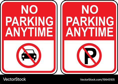 No Parking Anytime Royalty Free Vector Image Vectorstock