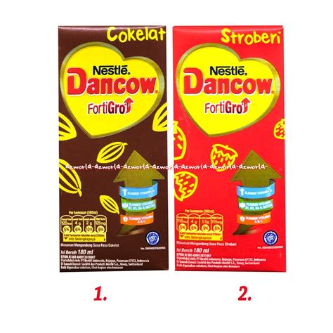 Jual Netsle Dancow Fortigro Cokelat Stroberi 180ml Susu UHT Dancow