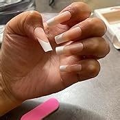 Amazon Foamee French Tip Press On Nails Long Nude Fake Nails With